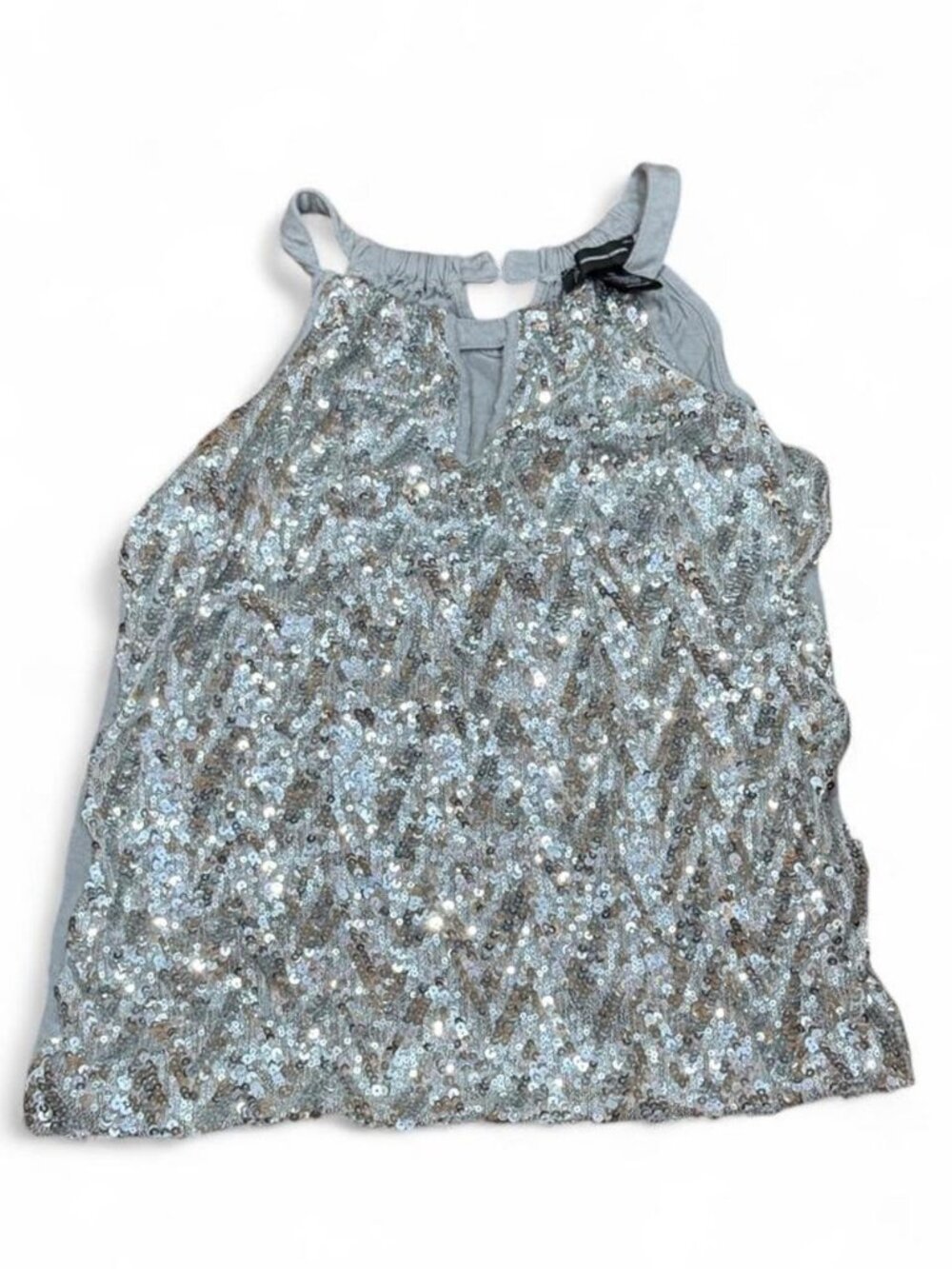 Grey Silver Sequin Tank Top